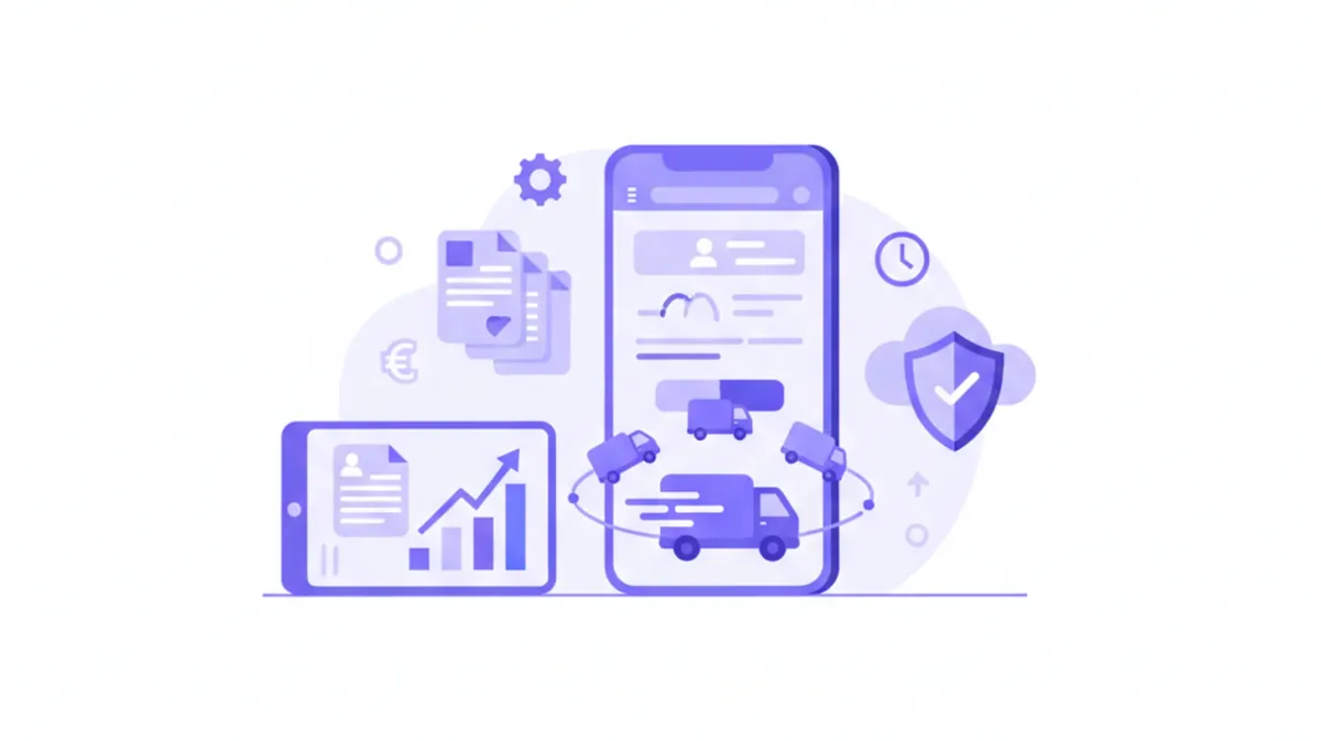 Repartidor usando una app de reparto para ver su ruta del día